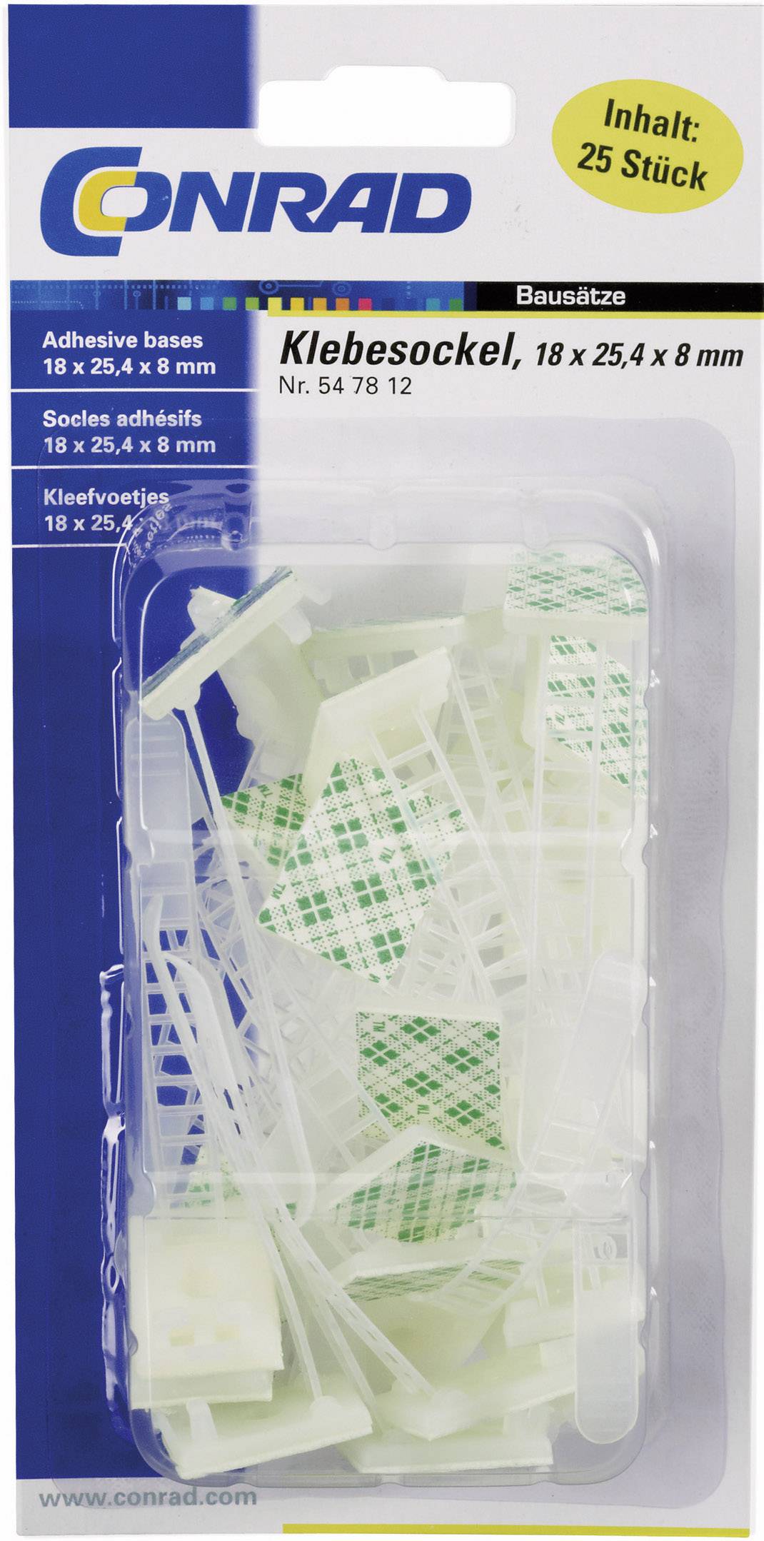 Conrad Components WCT-64 Cable mount Self-adhesive, Screw fixing 1206770 Bundle Ø range 16 mm (max) + strap Black 25 pc(-1