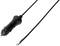 Black charging cable for the car cigarette lighter with a plug at one end and a two-wire connection at the other end.