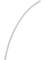 A white, flexible hose in an arched shape against a neutral background.