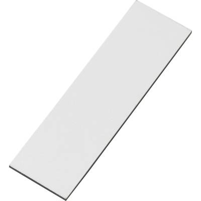 White, rectangular ceramic tile, photographed at an angle, on a white background.