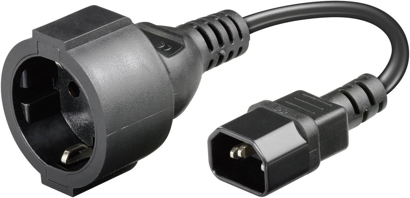 C13/C14 appliances Cable [ IEC 16A plug PG connector] Black 7.50 cm