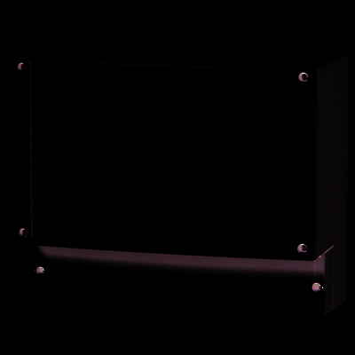 A rectangular, light grey industrial enclosure with screws at the corners, likely used for securing electrical components.