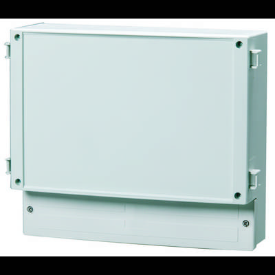 A rectangular, white plastic trunking used on walls for electrical or technical installations.