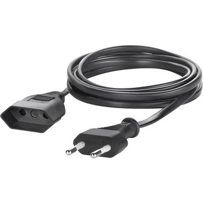 Sygonix 33511V Current Cable extension   Black 5.00 m H03VVH2-F 2G 0,75 mm² 