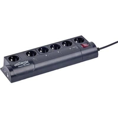 Gembird EG-PMS2 Programmable surge protection power strip 6x Black PG connector 1 pc(s)