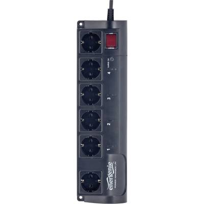 Gembird EG-PMS2-LAN Programmable surge protection power strip 6x Black PG connector 1 pc(s)-1