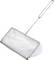 A rectangular white net with a long metal handle, often used for scooping fish or small items from water.