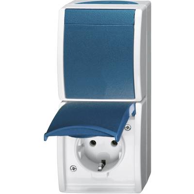 Image of Busch-Jaeger 2601/6/20 EW-53 Wet room switch product range Switch/socket combo Ocean (surface-mount) Blue, Green