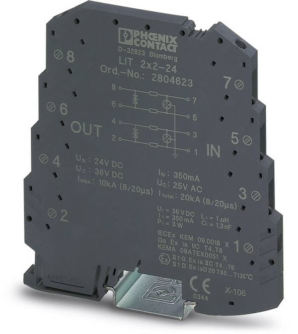 Phoenix Contact 2804623 LIT 2X2-24 Surge arrester 10-piece set Surge protection for: Switchboards 5 kA 10 pc(s)