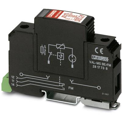 Black surge protection device with schematic diagram and technical specifications on the front.