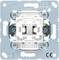 Metal and plastic flush-mounted light switch insert, highlighted 'TOP UP' for correct orientation. CE certification visible.