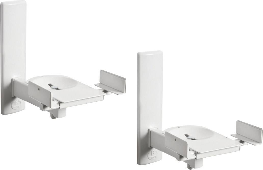 B-Tech BT77 Speaker wall mount Tiltable, Swivelling Distance to wall (max.): 27.3 cm White 1 Pair