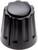 Black ribbed rotary knob, typically used for operating electronic devices, shows no scales or markings.