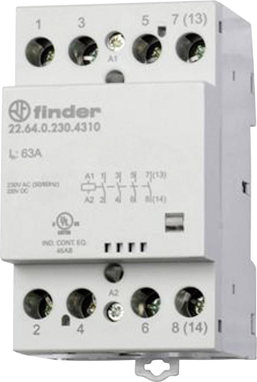 Finder 22.64.0.024.4310 Contactor 4 makers 24 V DC, 24 V AC 63 A 1 pc(s)