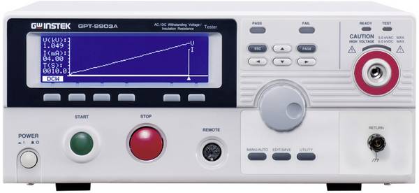 GW Instek GPT-9903A Insulation tester, Dielectric withstand tester  100 V, 250 V, 500 V, 1000 V 50 GΩ