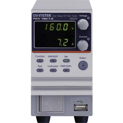GW Instek PSW160-7.2 Bench PSU (adjustable voltage) 0 – 16 V DC 0 – 7.2 A 360 W No. of outputs 1 x