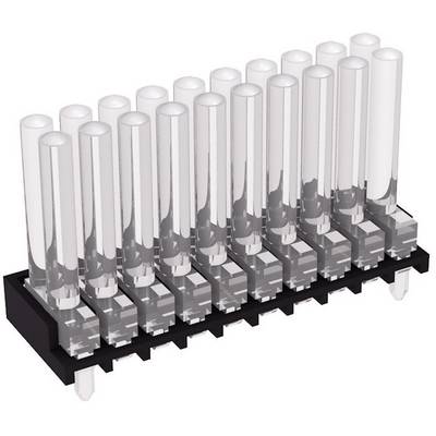 'Electronic Component: LED strip with 20 vertical lights, mounted on a black base, for lighting applications.'