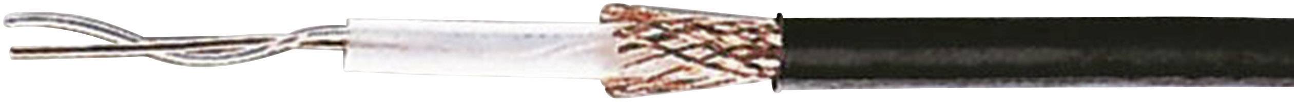 A cross-sectioned coaxial cable shows the internal structure: central conductor, insulation, shielding, and outer casing.