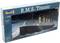 Model kit of the 'R.M.S. Titanic' at a scale of 1:1200 by Revell, depicting the famous ship in a dramatic night-time scene.