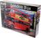 Kit of a London double-decker bus at 1:24 scale by Revell, with red design and 'Cream Crackers' advertising, in front of Big Ben.