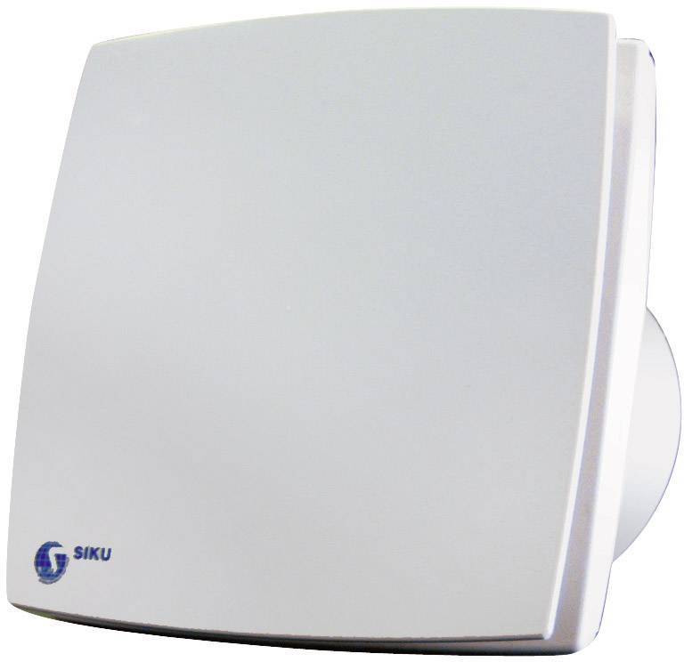 A white, square fan with a smooth surface, on which 'Siku' is written, against a neutral background.