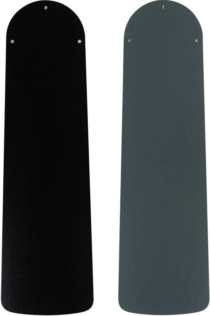 Two elongated, rounded panels side by side, one black, one dark green, with small screws at each top corner.