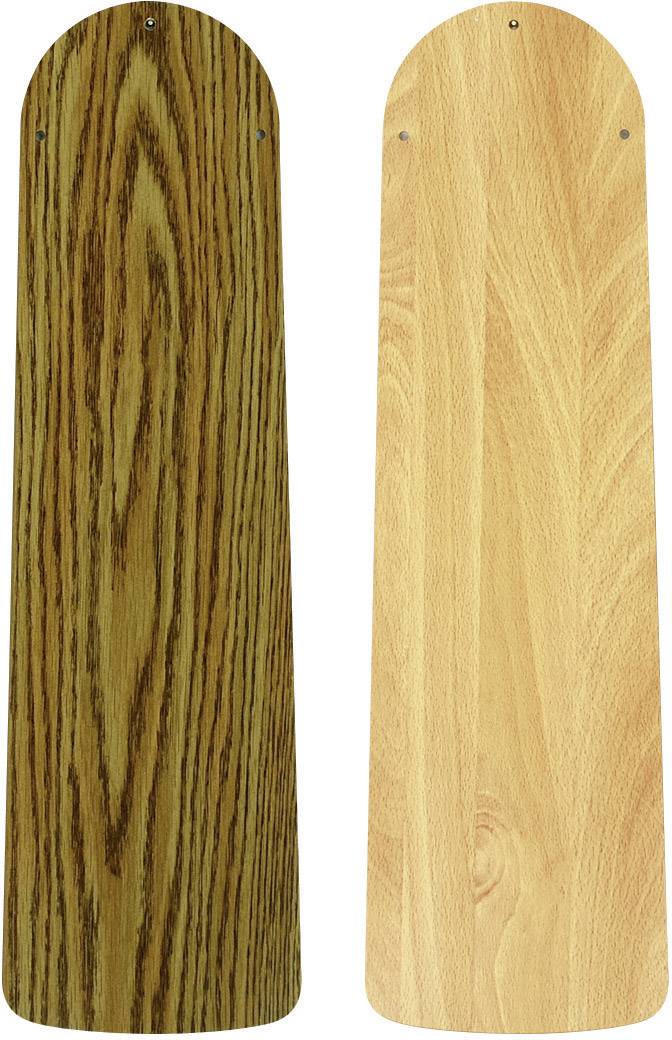 Two wooden laths standing vertically side by side, one with a darker wood grain, the other lighter.