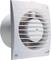 White, square fan with multiple parallel slits and a central rotor, mounted on a wall.