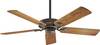 Hunter Outdoor Elements WBOD Ceiling fan (Ø x H) 132 cm x 300 mm Wing colour: Teak Case colour (details): Weathered brick
