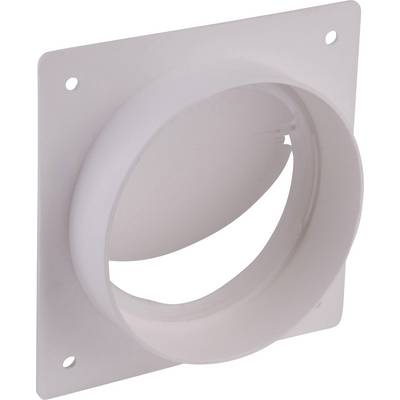 A white plastic ventilation valve with four mounting holes on a square plate.