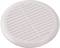 Round, white ventilation cover with horizontal and vertical louvres, suitable for air circulation in rooms.