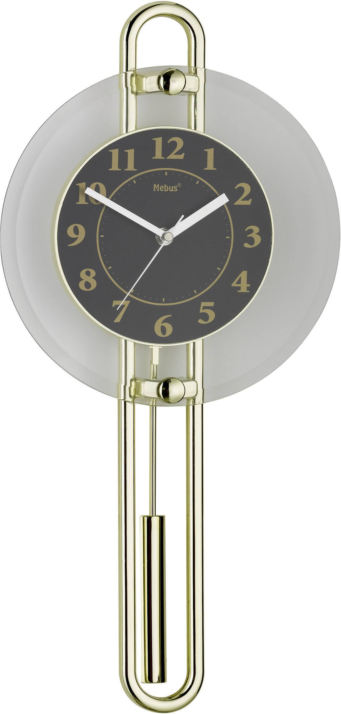 Image of Mebus 14813 Quartz Wall clock 26 cm x 54.5 cm Gold, Black, Silver
