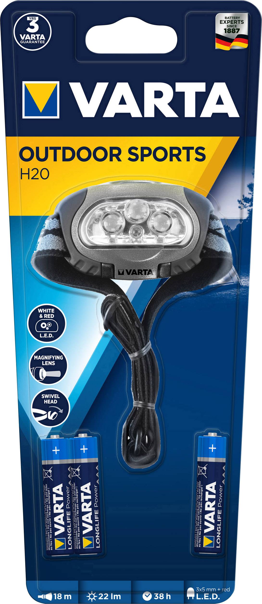 Varta X4 LED (monochrome) Headlamp battery-powered 22 lm 38 h 17631101421-3