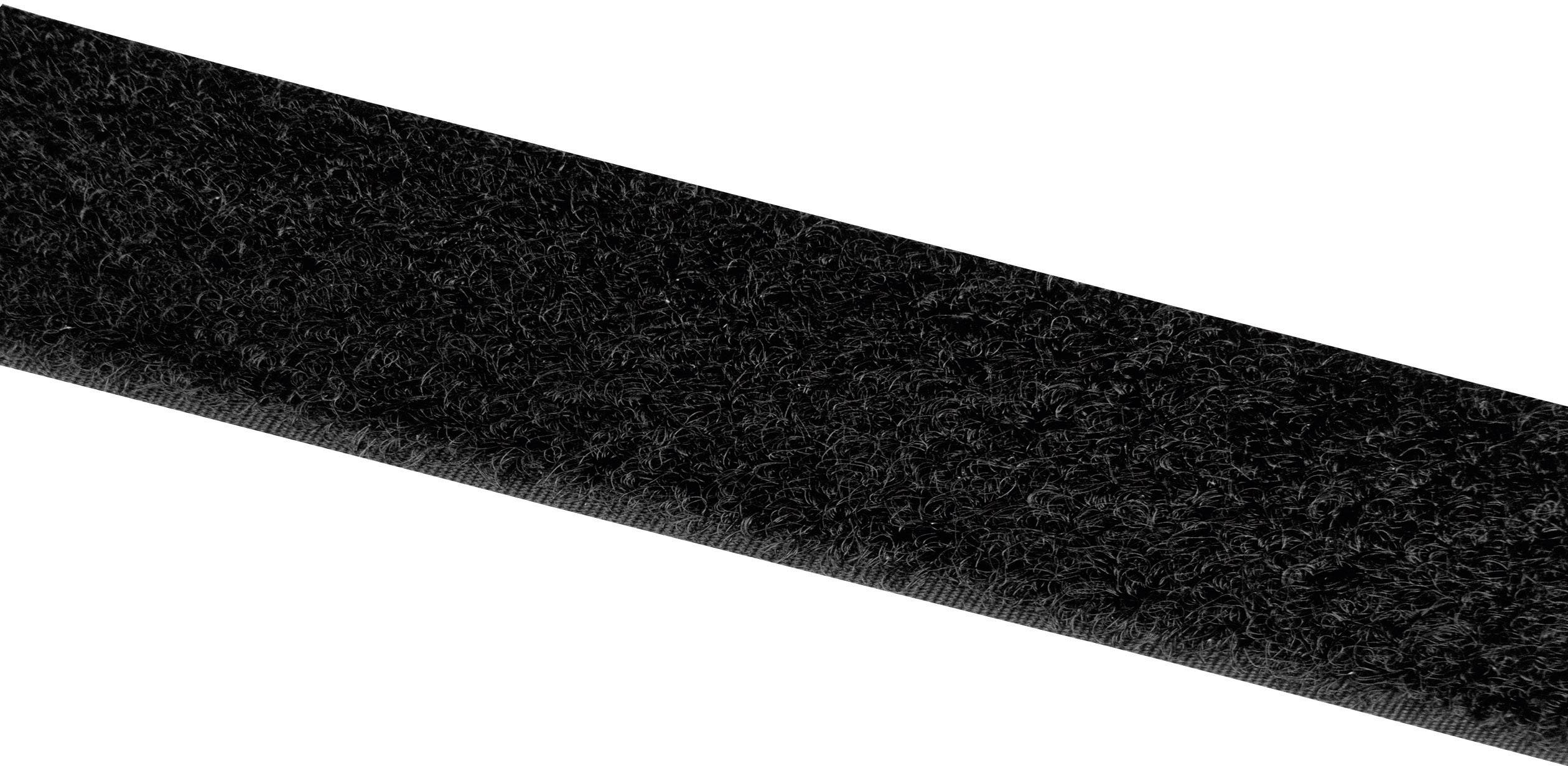 VELCRO® E001025330F1825 Hook-and-loop tape stick-on Hook pad (L x W) 25000 mm x 25 mm Black 25 m