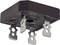 A rectangular bridge rectifier with four metal contacts for electronic applications.