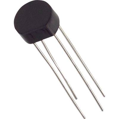 An electrical component with four metallic terminals, which looks like a semiconductor or sensor.