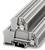 Grey terminal blocks for installation in control cabinets, with double-row arrangement and integrated screw connections.