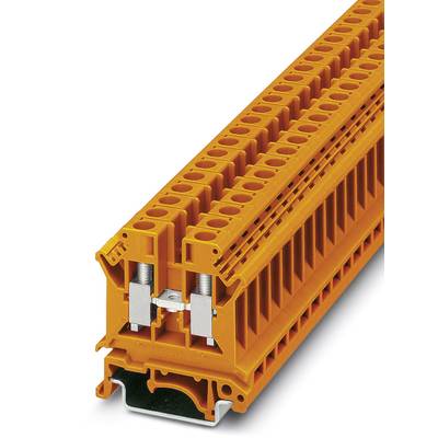 Orange row terminal module, suitable for electrical connection, demonstrates a multi-storey arrangement with multiple connection points.