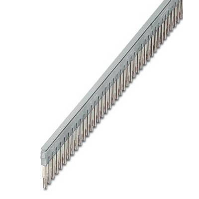 A row of grey and silver metal pins in a holder, typically used for industrial fastening work.
