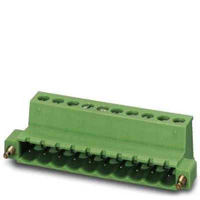 A green electrical connector with multiple terminal blocks, used for connecting wires in a circuit.
