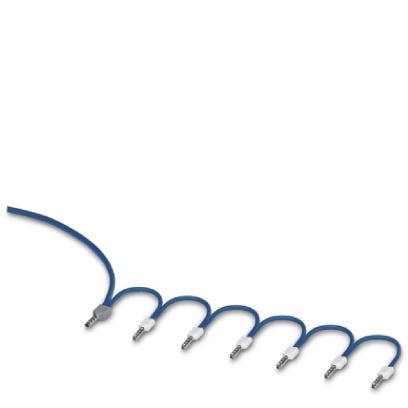 A blue cable that splits into eight smaller cables. Each of these smaller cables has a connector at its end.