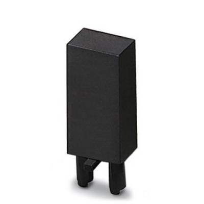 A black, rectangular electronic component in portrait orientation with two connection pins at the bottom.