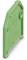Green end cap for a terminal block with two mounting holes.
