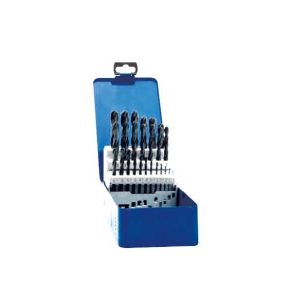Exact 32002 HSS Metal twist drill bit set 25-piece 1 mm, 1.5 mm, 2 mm, 2.5 mm, 3 mm, 3.5 mm, 4 mm, 4.5 mm, 5 mm, 5.5 mm, 6 mm, 6.5 mm, 7 mm, 7.5 mm, 8 mm, 8.5 mm, 9 mm, 9.5 mm, 10 mm, 10.5 mm, 11 mm, 11.5 mm, 12 mm, 12.5 mm, 13 mm cut DIN 338 Cylinder shank 1 Set