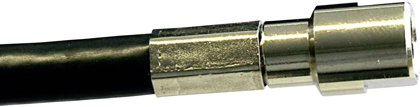 A coaxial cable with a gold-coloured connector, typically used for antenna and satellite connections.