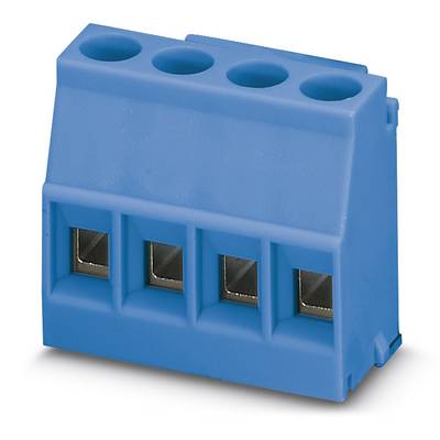 A blue socket block with four connections, suitable for electrical connections.