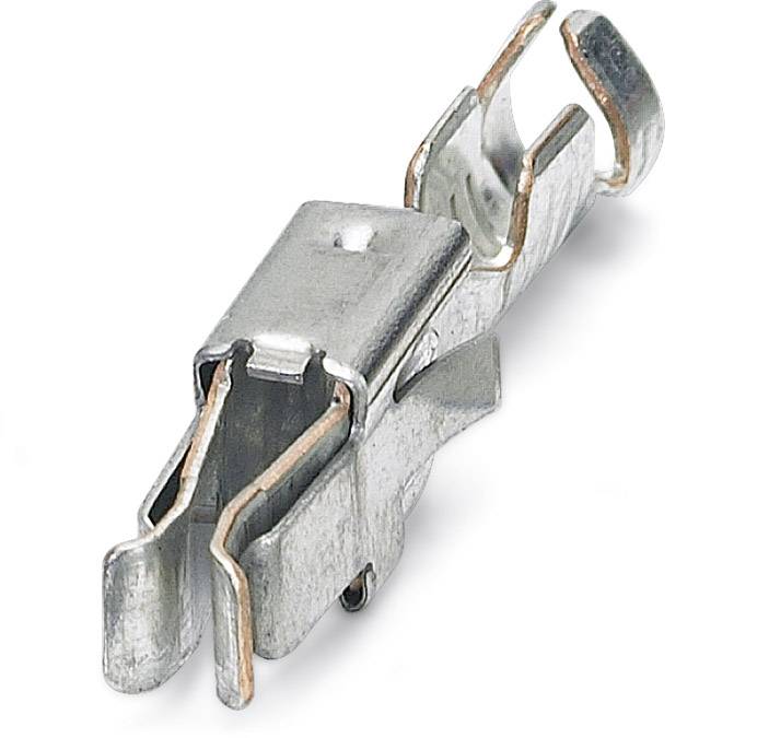 A metal clip with multiple bend angles, used for electrical connection or fastening in electrical installation.