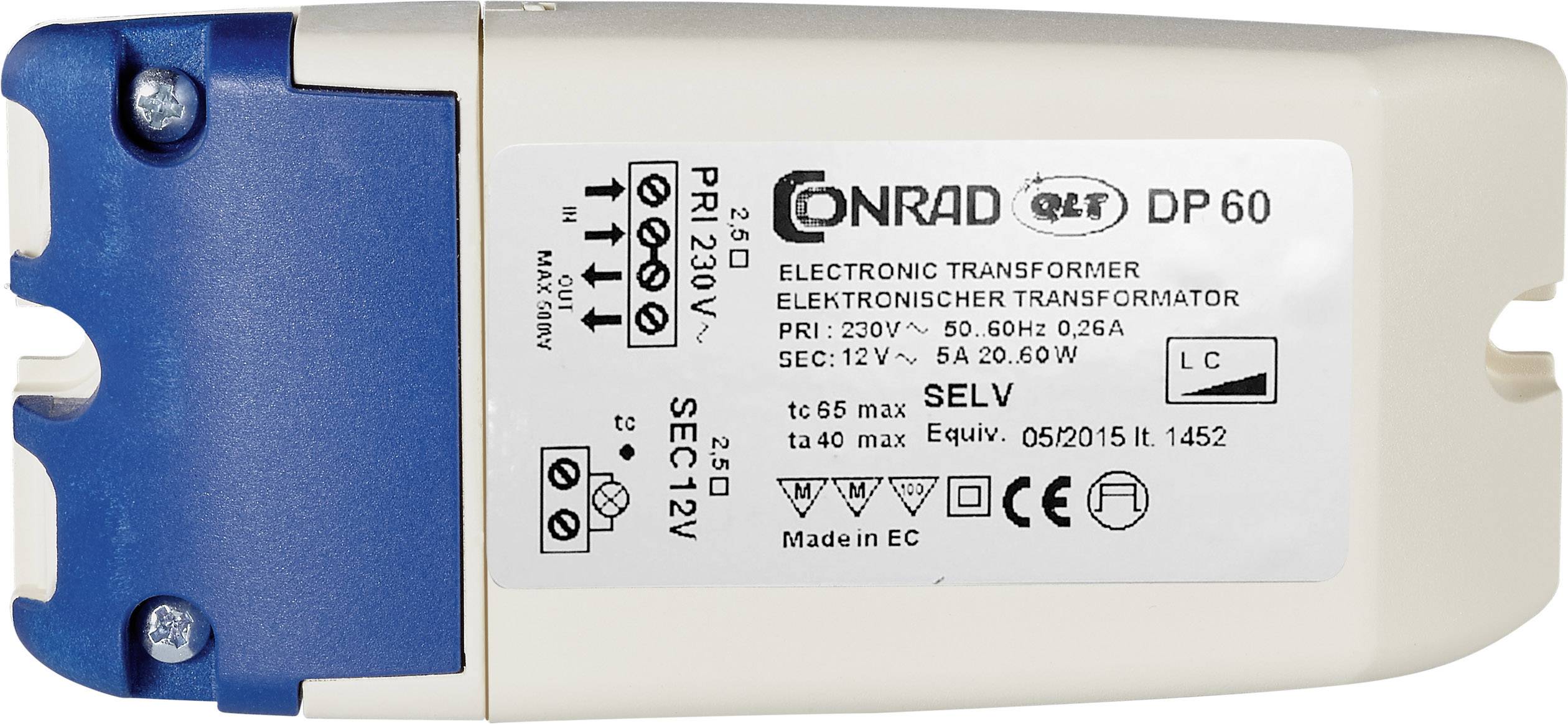 DP 105 transformer 12 V 20 - W Reverse phase-fired , Phase-fired control | Conrad.com