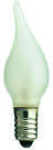 A frosted candle-shaped light bulb with an E14 socket. Ideal for decorative lighting in chandeliers or wall lights.