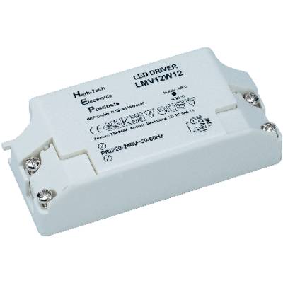 SLV 12W, 12V LED transformer  Constant voltage 12 W 0 - 1 A 12 V DC not dimmable, Suitable for flammable surfaces, Surge